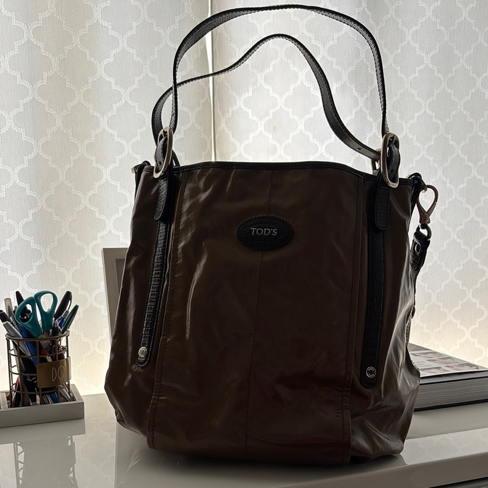Tod's Brown Leather Tote Bag